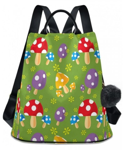 Rainbow Mushroom Flower Large Women's Fashion Casual Backpack Purse Shoulder Travel Bag $21.19 Backpacks