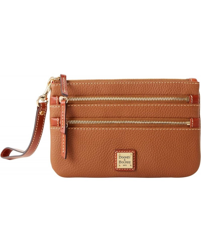 Handbag, Pebble Grain Triple Zip Wristlet Caramel $28.00 Wristlets