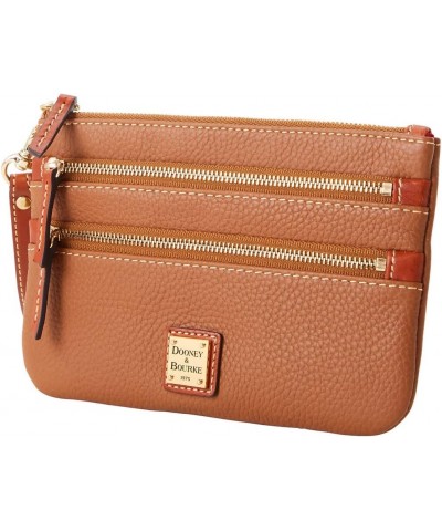 Handbag, Pebble Grain Triple Zip Wristlet Caramel $28.00 Wristlets