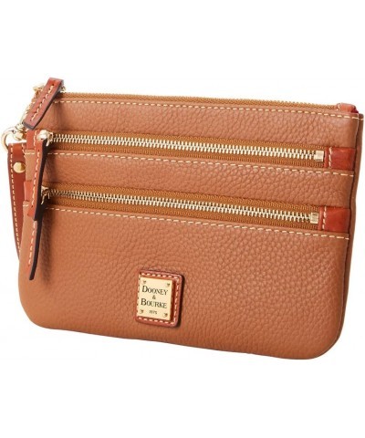 Handbag, Pebble Grain Triple Zip Wristlet Caramel $28.00 Wristlets