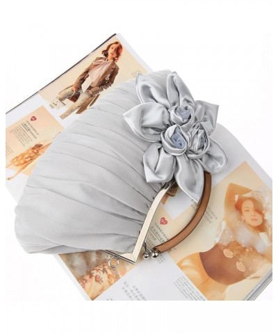 Embellish Sheer Chiffon Exterior Big Floral Party Clutch Evening Handbag Red $12.76 Evening Bags