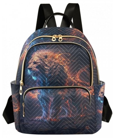 Quilted Backpacks Tropical Beach Pets Ladies Small Backpack Travel Backpack with Luggage Strap Burning Lion on Dark Small $19...