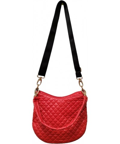 Lightweight Quilted Crossbody Hobo bag water repellent UVprotection Red $23.85 Hobo Bags