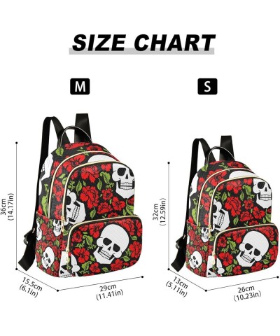 Small Backpack for Women Travel Bag Skull and Flowers Daypack Purse Fashion Shoulder Bag Rucksack Small A319 $12.74 Backpacks