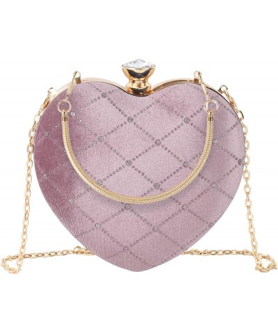 Mily Heart Shape Clutch Bag Messenger Shoulder Handbag Tote Evening Bag Purse 7644+pink $13.95 Evening Bags