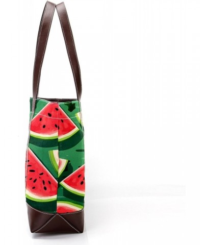 Watermelon Canvas Leather Mix Handbag, 13.3x4.7x12.2 in, Stylish and Spacious Tote Purse for Women $24.95 Totes