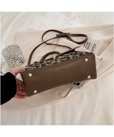 Leopard Print Top Handle Flap Crossbody Bag for Women Casual Simple Classic Retro Satchel Handbag Shoulder Bag Coffee $20.51 ...