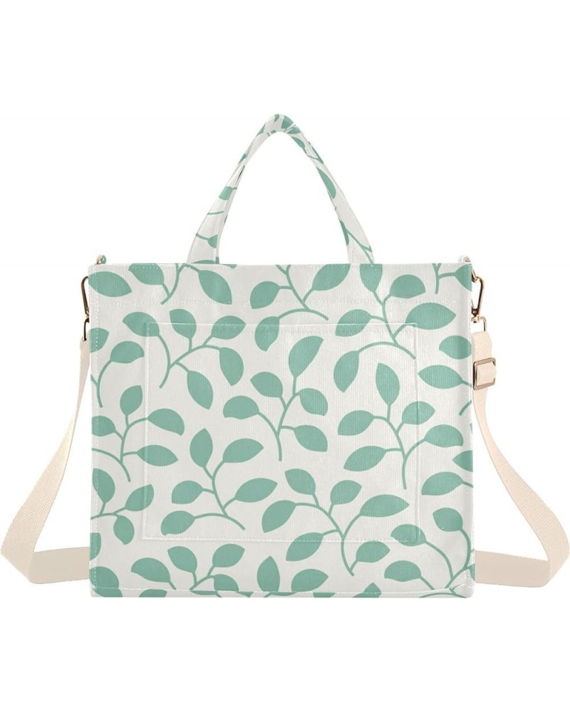 Green Leaves Pattern Womens Totes Handbags Tote Bag Designer Bride Friend Wedding Tote Work Bag Satchels Geometric Green Leav...