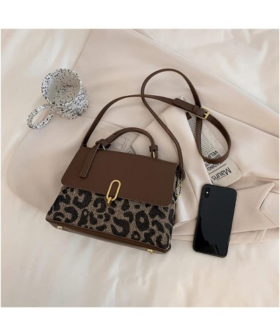 Leopard Print Top Handle Flap Crossbody Bag for Women Casual Simple Classic Retro Satchel Handbag Shoulder Bag Coffee $20.51 ...