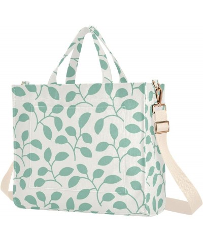 Green Leaves Pattern Womens Totes Handbags Tote Bag Designer Bride Friend Wedding Tote Work Bag Satchels Geometric Green Leav...