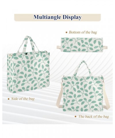 Green Leaves Pattern Womens Totes Handbags Tote Bag Designer Bride Friend Wedding Tote Work Bag Satchels Geometric Green Leav...