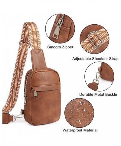 Small Sling Bag for Women Vegan Leather Crossbody Chest Bags Trendy, Women's Fanny Pack 2-2brown $18.80 Crossbody Bags