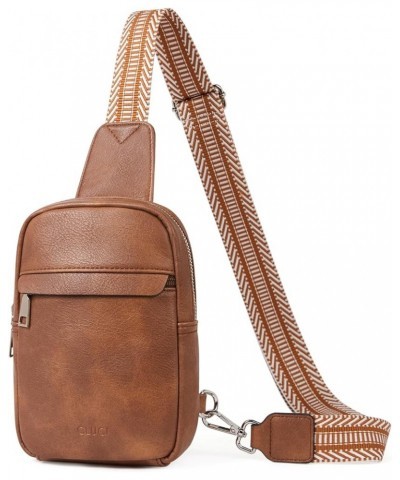 Small Sling Bag for Women Vegan Leather Crossbody Chest Bags Trendy, Women's Fanny Pack 2-2brown $18.80 Crossbody Bags