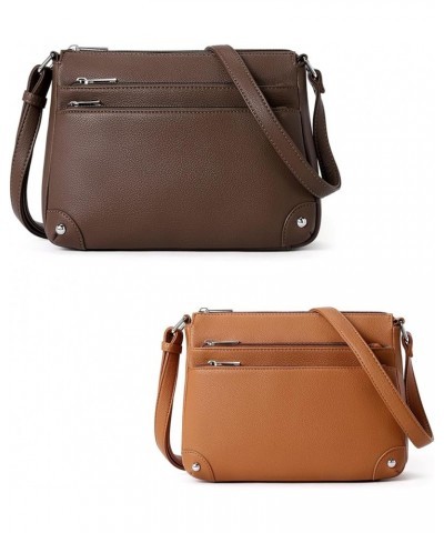 Crossbody Bags for Women, Medium Size Shoulder Handbags, Satchel Purse with Multi Zipper Pocket Coffee $35.69 Satchels