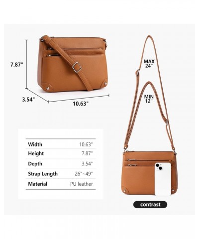 Crossbody Bags for Women, Medium Size Shoulder Handbags, Satchel Purse with Multi Zipper Pocket Coffee $35.69 Satchels