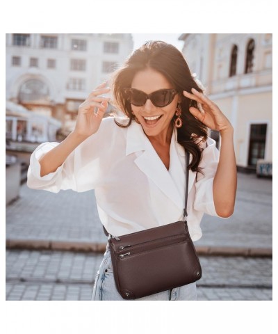 Crossbody Bags for Women, Medium Size Shoulder Handbags, Satchel Purse with Multi Zipper Pocket Coffee $35.69 Satchels