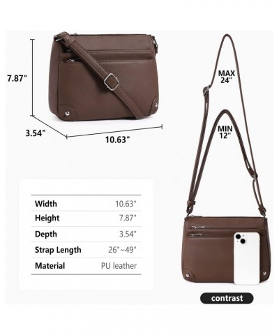 Crossbody Bags for Women, Medium Size Shoulder Handbags, Satchel Purse with Multi Zipper Pocket Coffee $35.69 Satchels