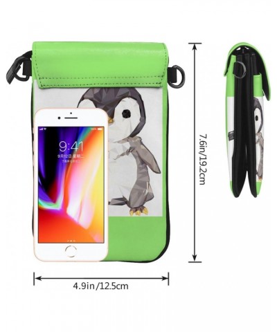 Cartoon Penguin Stylish Crossbody Bag,Synthetic Leather,Water-Resistant,Stain-Resistant,Soft Lining,7.6-Inch High,Protect You...