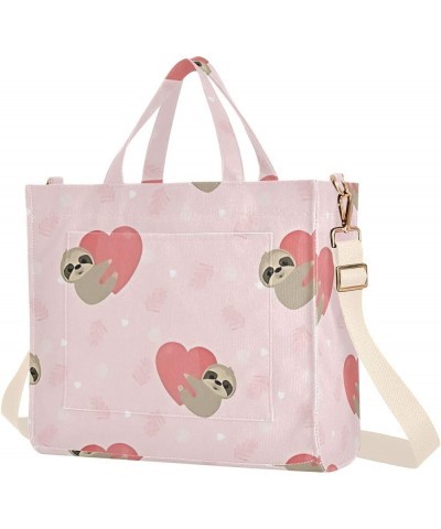 Watercolor Koala Sloth Tote Women Handbag Reusable Travel Totes Pattern Tote Bag Laptop Big Satchel Cute Sloth Heart Pink $11...