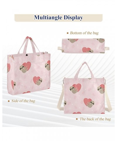 Watercolor Koala Sloth Tote Women Handbag Reusable Travel Totes Pattern Tote Bag Laptop Big Satchel Cute Sloth Heart Pink $11...