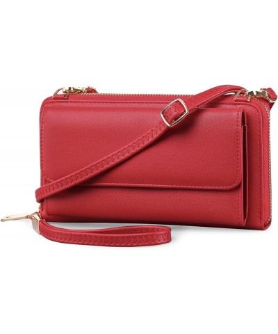 RFID Womens Wallet Purse Wristlet PU Leather Crossbody Clutch with 2 Straps $20.69 Wristlets