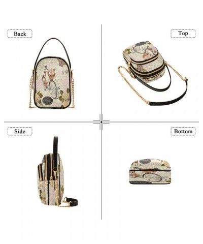 Vintage Rose Flower Butterfly Crossbody Bag Small Shoulder Handbags Leather Purse for Women $11.96 Crossbody Bags