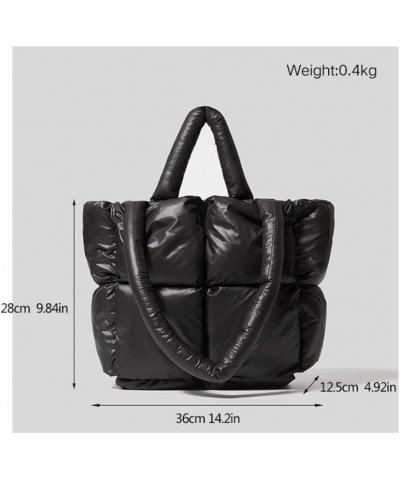 Stylish Quilted Tote Bag For Women, Puffer Bag Lightweight Padding Shoulder Bag, Tote Bags Lattice With Zip Brown $17.27 Totes