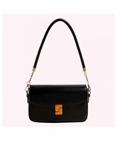 Stylish PU Square Crososbody Bag Work Tote Bag Women Large Capacity Shoulder Bag with Zipper Retro Classic Purse with Black $...