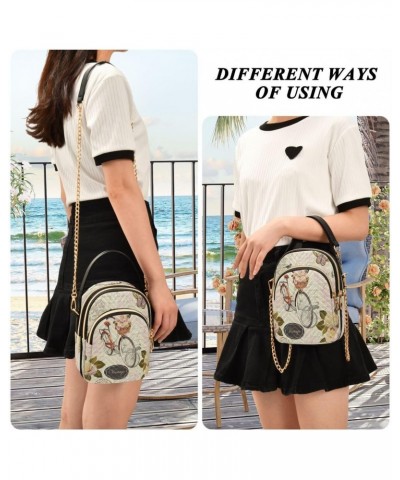 Vintage Rose Flower Butterfly Crossbody Bag Small Shoulder Handbags Leather Purse for Women $11.96 Crossbody Bags