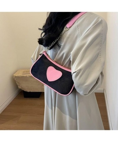 Y2K Fashion Handbag for Women, Grunge Shoulder Handbags Fashion Aesthetic Top Handle Bag Harajuku Women Ladies Daily (black) ...