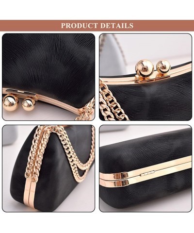 Women's Evening Bag PU Leather Clutch Purse Shoulder Crossbody Bags for Wedding Party Bridal Prom Black $23.03 Evening Bags