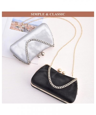 Women's Evening Bag PU Leather Clutch Purse Shoulder Crossbody Bags for Wedding Party Bridal Prom Black $23.03 Evening Bags