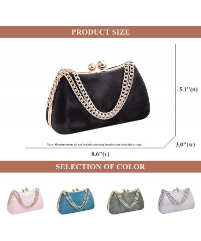 Women's Evening Bag PU Leather Clutch Purse Shoulder Crossbody Bags for Wedding Party Bridal Prom Black $23.03 Evening Bags