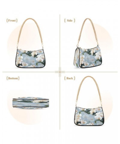 White Blossom Floral Flower Women's Handbags Tote Crossbody Bag Purse Ladies Shoulder Ba $17.69 Totes