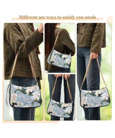 White Blossom Floral Flower Women's Handbags Tote Crossbody Bag Purse Ladies Shoulder Ba $17.69 Totes