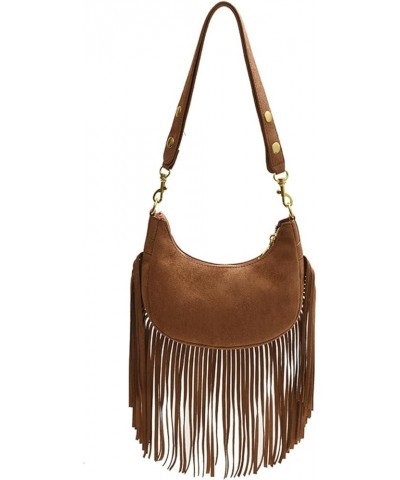 Women Fringe Hippie Crossbody Bag Faux Suede Shoulder Bag Hobo Tassel Messenger Bag Boho Purse Brown a $18.61 Totes