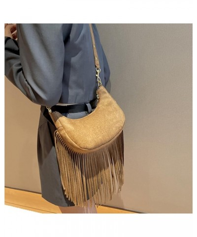 Women Fringe Hippie Crossbody Bag Faux Suede Shoulder Bag Hobo Tassel Messenger Bag Boho Purse Brown a $18.61 Totes