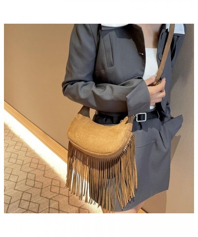 Women Fringe Hippie Crossbody Bag Faux Suede Shoulder Bag Hobo Tassel Messenger Bag Boho Purse Brown a $18.61 Totes