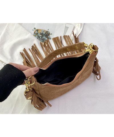 Women Fringe Hippie Crossbody Bag Faux Suede Shoulder Bag Hobo Tassel Messenger Bag Boho Purse Brown a $18.61 Totes