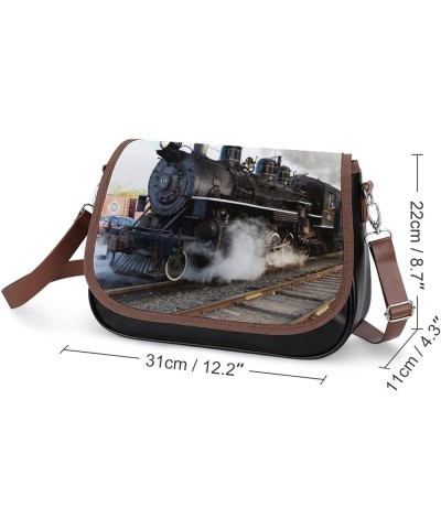 Printed Crossbody Bags Women City Leather Shoulder Bag Satchel Hobo Bags Trendy Old Man Trumpet Color3 $27.83 Hobo Bags