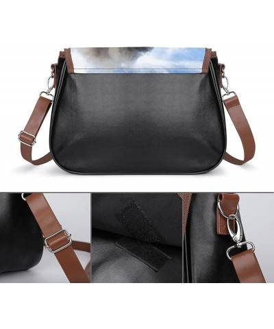 Printed Crossbody Bags Women City Leather Shoulder Bag Satchel Hobo Bags Trendy Old Man Trumpet Color3 $27.83 Hobo Bags