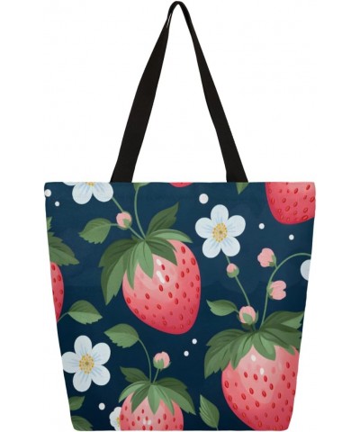 Fruitful Flora Print Canvas Handbag - Lightweight & Sturdy for Travel $13.10 Totes