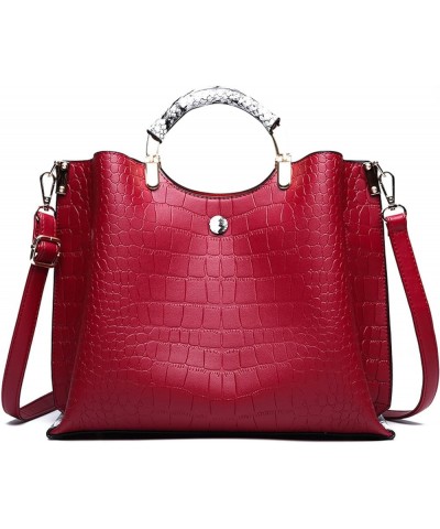 Women's bags, large capacity women's shoulder cross-body bags Burgundy $31.88 Crossbody Bags