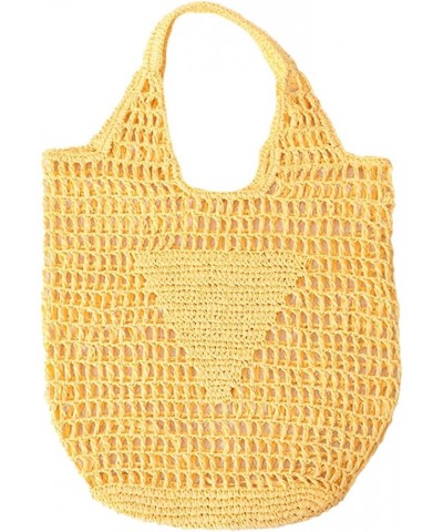 Beach Bags for Women Straw Woven Handbag Raffia Hobo Beach Tote Mesh Woven Crochet Summer Vacation Shoulder Purse Yellow $15....