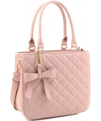 Womens Girls Cute Lovely Bow Medium Top-Handle Square Satchel Tote Handbag Purse Pink $32.97 Satchels