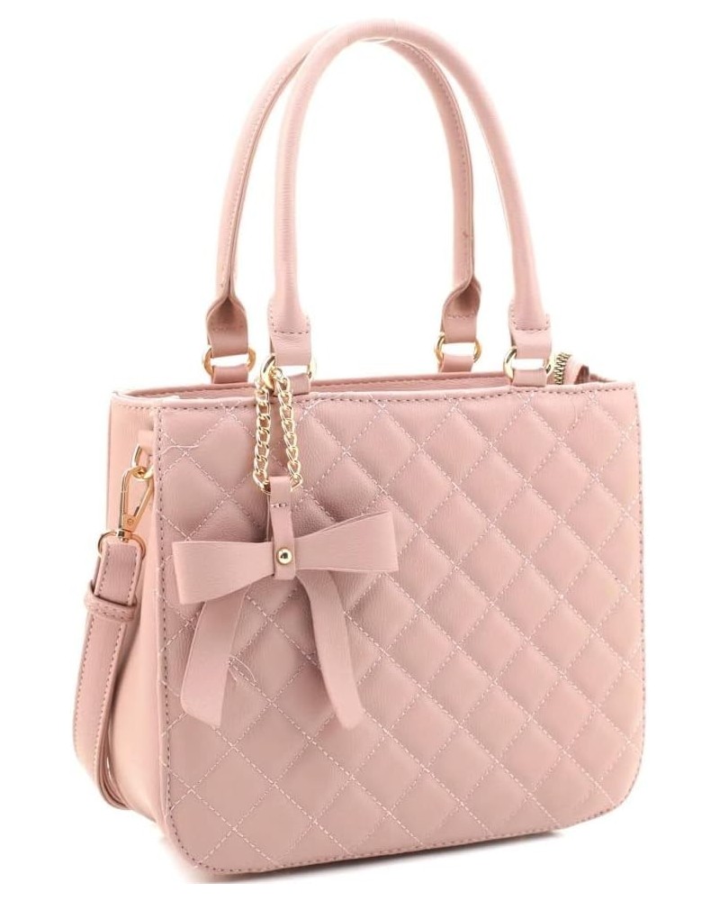 Womens Girls Cute Lovely Bow Medium Top-Handle Square Satchel Tote Handbag Purse Pink $32.97 Satchels