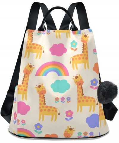 Backpack Purse for Women Fashion Travel Anti-theft Cute Giraffe Rainbow Cloud Daypack Casual Shoulder Bag Medium Size $20.09 ...