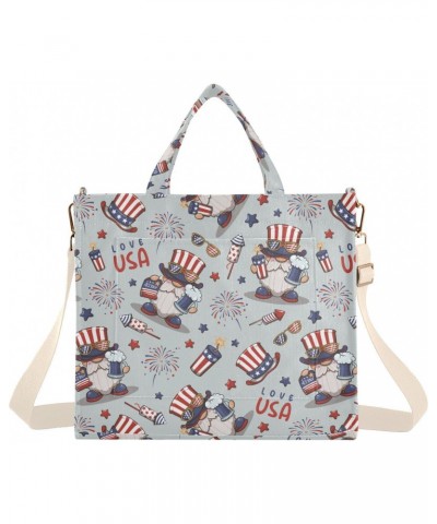 Usa Gnome Corduroy Tote Bag Cross Body Bag for Women Casual with Magnetic Clasp $17.91 Totes