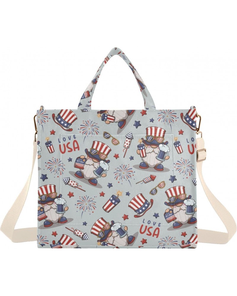 Usa Gnome Corduroy Tote Bag Cross Body Bag for Women Casual with Magnetic Clasp $17.91 Totes