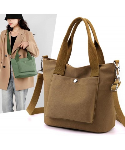 Women canvas bag literary handbag, crossbody canvas handbag shoulder messenger bag fashion purse Green $25.91 Shoulder Bags